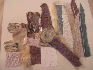 a collage using natural materials
