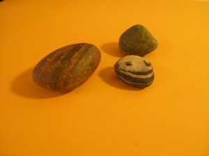 3 colourful stones